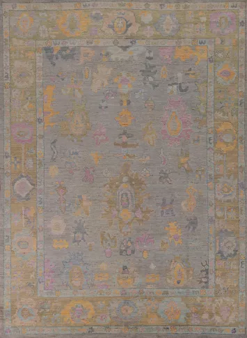 Vegetable Dye Wool Oushak Oriental Area Rug 8x10