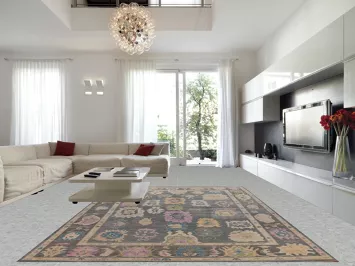 Handmade Floral Oushak Vegetable Dye Large Rug 10x14