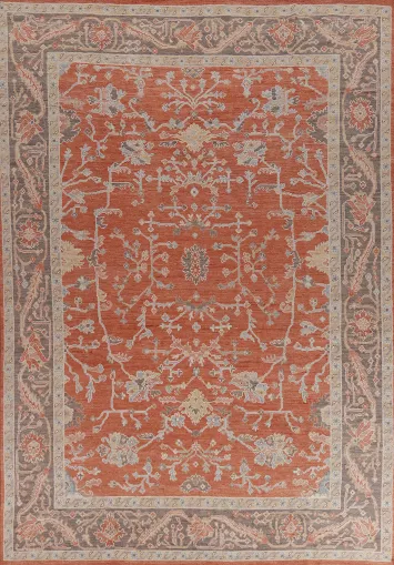 Vegetable Dye Wool Oushak Turkish Area Rug 9x12