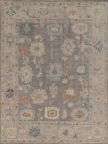 Vegetable Dye Floral Oushak Oriental Area Rug 8x10