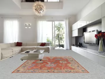 Vegetable Dye Orange Oushak Oriental Area Rug 9x12