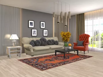 Antique Vegetable Dye Malayer Persian Area Rug 5x8