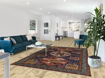 Antique Blue Vegetable Dye Kazak Oriental Area Rug 7x10