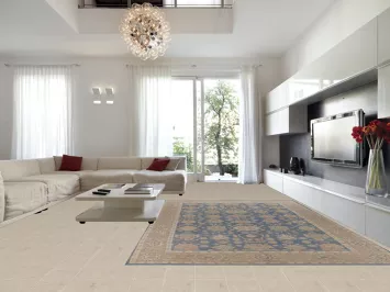 Floral Blue Oushak Vegetable Dye Large Rug 10x15