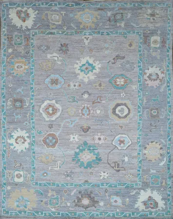 Vegetable Dye Oushak Turkish Area Rug 9x12