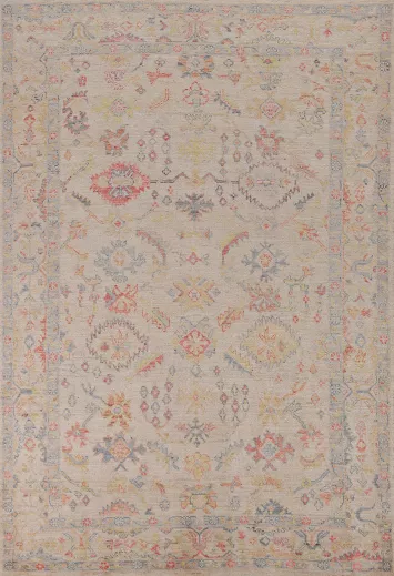 Vegetable Dye Oushak Turkish Area Rug 6x9