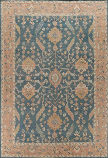 Vegetable Dye Oushak Turkish Large Rug 10x14