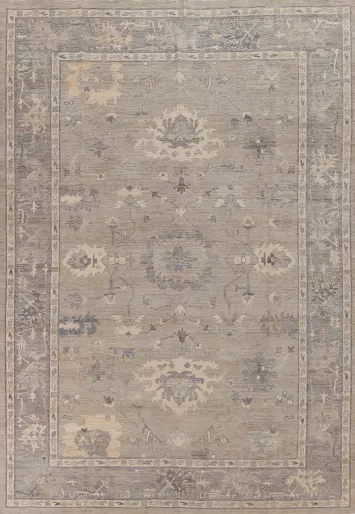 Vegetable Dye Wool Oushak Turkish Area Rug 9x12