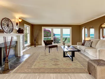 Vegetable Dye Green Oushak Turkish Area Rug 9x12