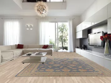 Vegetable Dye Blue Oushak Turkish Large Rug 12x15