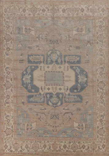 Vegetable Dye Oushak Turkish Area Rug 9x12