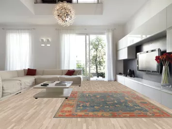 Vegetable Dye Blue Oushak Turkish Area Rug 9x12