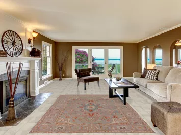 Vegetable Dye Light Purple Oushak Turkish Area Rug 6x9