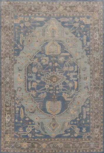 Vegetable Dye Oushak Turkish Area Rug 9x12