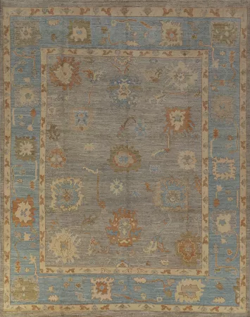 Vegetable Dye Wool Oushak Turkish Area Rug 8x10