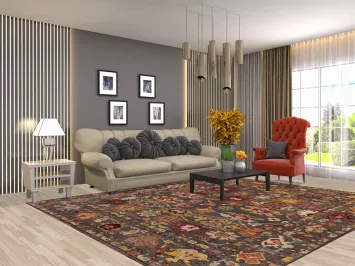 Vegetable Dye Gray Oushak Turkish Area Rug 8x10