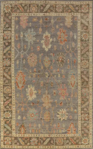 Vegetable Dye Oushak Turkish Area Rug 6x9