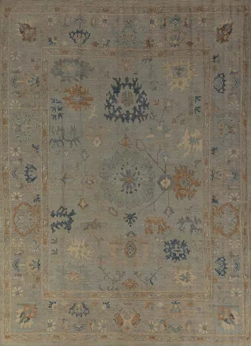 Vegetable Dye Wool Oushak Turkish Area Rug 8x10