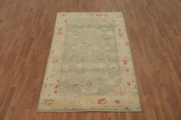 Vegetable Dye Handmade Oushak Turkish Rug 4x7