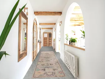 Vegetable Dye Oushak Turkish Runner Rug 3x14