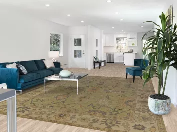 Handmade Green Oushak Vegetable Dye Area Rug 9x12