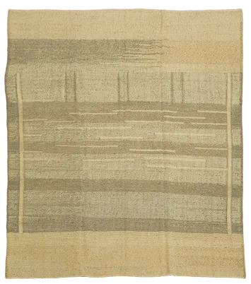 Earth Tone Modern Neutral Jute Kilim Turkish Area Rug 8x10