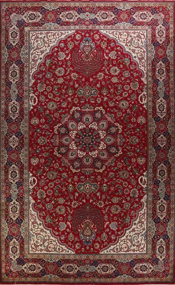 Vegetable Dye Wool Medallion Tabriz Persian Large Rug 10x17