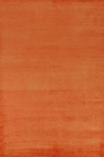 Orange Wool Solid Gabbeh Vegetable Dye Area Rug 6x9