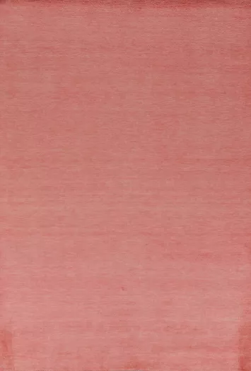Modern Pink Solid Gabbeh Vegetable Dye Area Rug 6x9