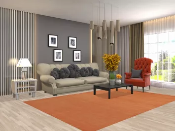 Orange Modern Gabbeh Vegetable Dye Area Rug 6x9