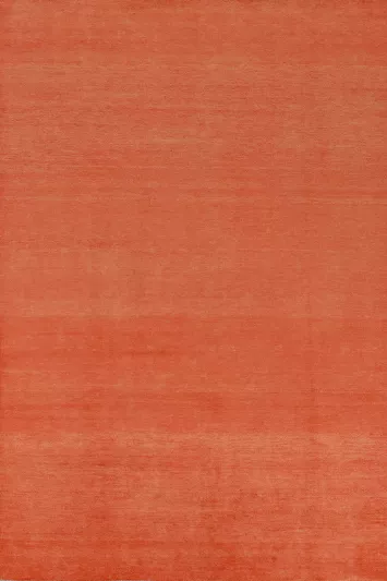 Orange Wool Modern Gabbeh Vegetable Dye Area Rug 6x9