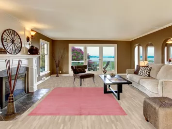 Contemporary Pink Gabbeh Vegetable Dye Area Rug 6x9