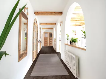 Solid Gray Gabbeh Vegetable Dye Runner Rug 3x10