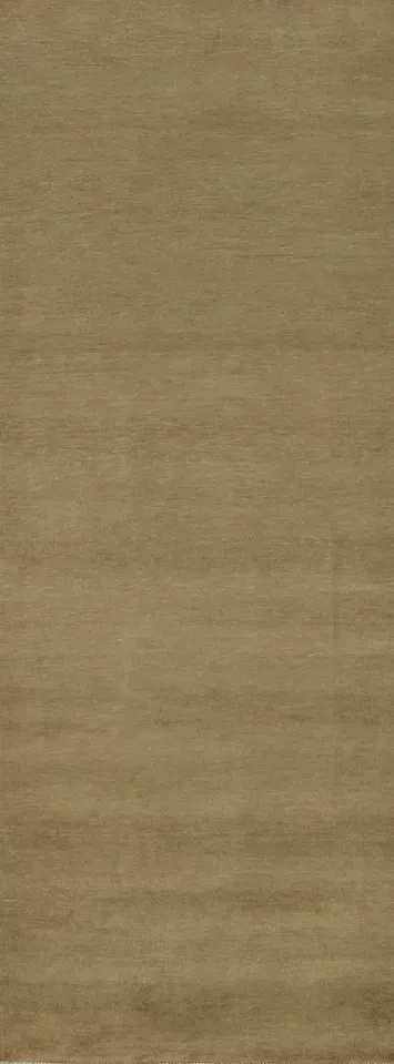 Handmade Green Gabbeh Vegetable Dye Runner Rug 3x10