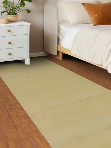 Pistachio Green Wool Gabbeh Persian Runner Rug 3x8