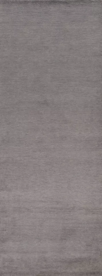 Solid Gray Modern Gabbeh Persian Runner Rug 3x10