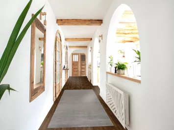 Vegetable Dye Gray Gabbeh Persian Runner Rug 3x10