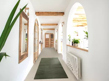 Vegetable Dye Green Gabbeh Persian Runner Rug 3x8