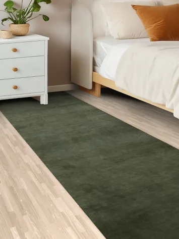 Vegetable Dye Green Gabbeh Persian Runner Rug 3x8