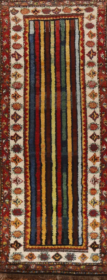 Vegetable Dye Gabbeh Persian Runner Rug 4x12