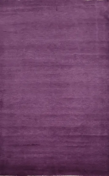Vegetable Dye Purple Gabbeh Persian Area Rug 6x9