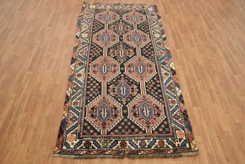 Vegetable Dye Wool Qashqai Persian Runner Rug 4x9