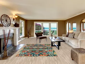 Multicolored Wool Kilim Oriental Area Rug 6x8