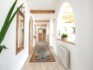 Geometric Wool Kilim Oriental Runner Rug 3x13