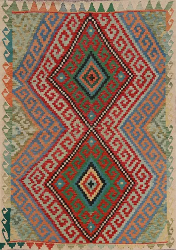 Flat Weave Wool Kilim Oriental Area Rug 6x8