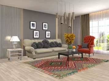 Flat Weave Wool Kilim Oriental Area Rug 6x8