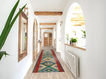 Multicolored Wool Kilim Oriental Runner Rug 3x17