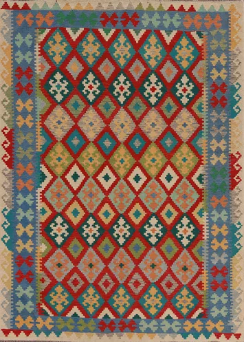 Flat Weave Wool Kilim Oriental Area Rug 6x8