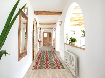 Geometric Wool Kilim Oriental Runner Rug 3x13