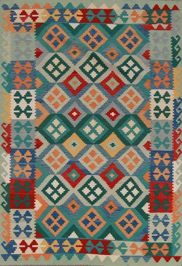 Flat Weave Wool Kilim Oriental Area Rug 6x8